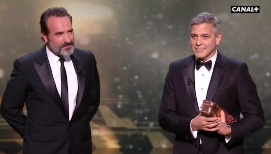 Jean Dujardin a remis un César d’honneur à son ami George Clooney