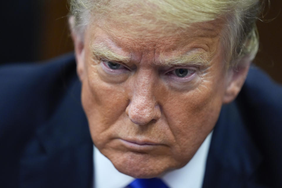 El expresidente Donald Trump en el tribunal penal de Manhattan, en Nueva York, el jueves 30 de mayo de 2024. (AP Foto/Seth Wenig, Pool)