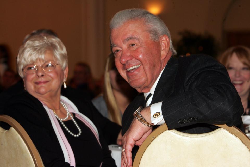 Bill Dwyer, and his wife Doris Dwyer during his Farmington Hills Police Department retirement luncheon in 2008.