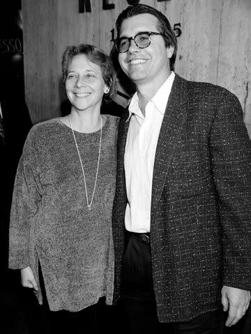 <p>Ted Dayton/WWD/Penske Media/Getty </p> Naomi Foner and Stephen Gyllenhaal at the Mann Regent Theatre in 1993