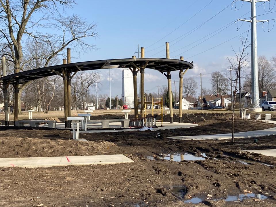 Memory Spiral still under construction at Heekin Park. The project, bering developed by Community Enhancement Project is expected to be completed in spring.