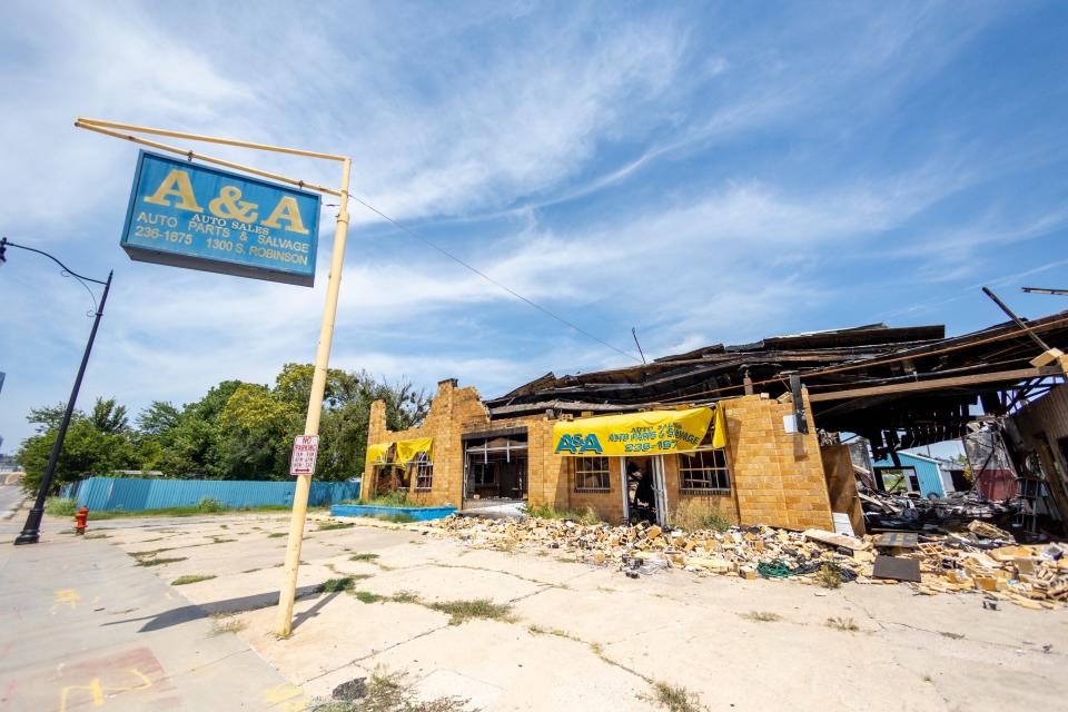 Debris and broken glass were left untouched for months without any fencing following a fire in November at the former A&A Auto Parts & Salvage yard.