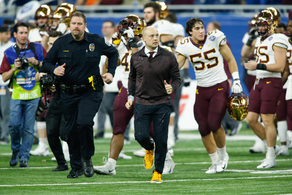 P.J. Fleck has been the Minnesota coach for the past two seasons. The Gophers ended 2018 with a Quick Lane Bowl win over Georgia Tech. (Getty Images)