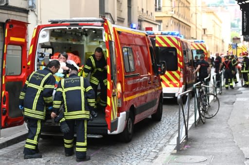 Emergency workers rushed to the scene to treat people wounded by the package bomb