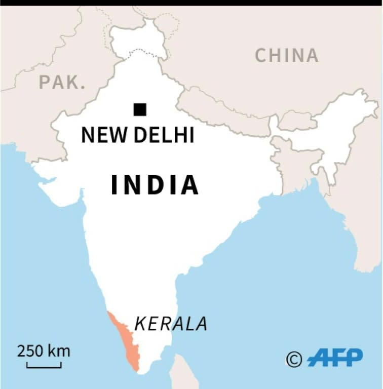 Map of India locating Kerala
