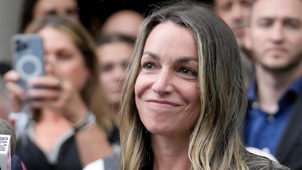 PHOTO: Karen Read smiles during a news conference in front of Norfolk Superior Court, July 1, 2024, in Dedham, Mass.  (Steven Senne/AP, FILE)