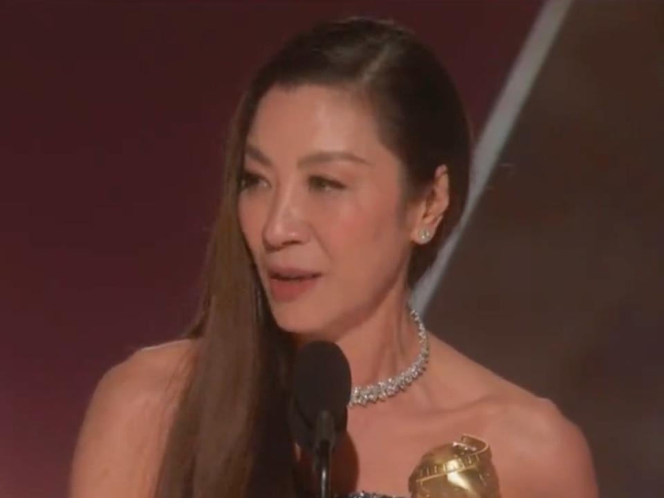 Michelle Yeoh at the Golden Globes (NBC)