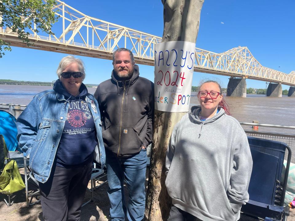 Sally Jessel’s Thunder Over Louisville tradition to get to this prime spot, near Joe’s Crab Shack, has been a tradition since 1991. She and a small crew arrived, with chairs, blankets, and snacks, around 6 a.m. Saturday.