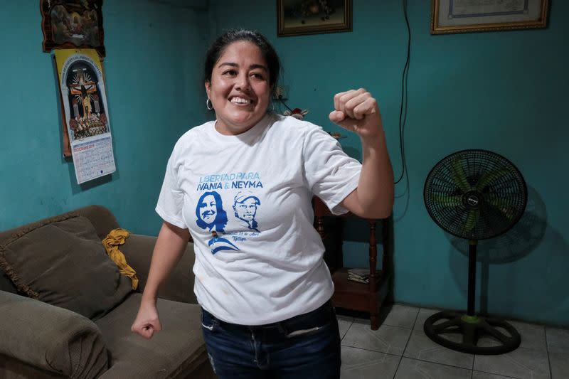 Ivania del Carmen Alvarez, después de salir de prisión, en Managua