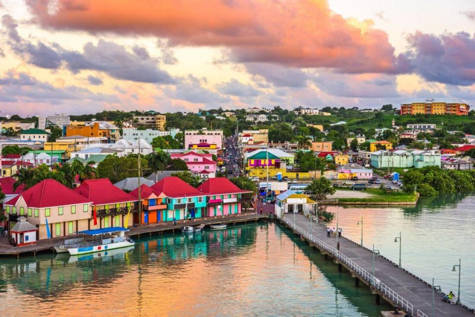 St. John's, Antigua port and skyline at twilight (Alamy Stock Photo)