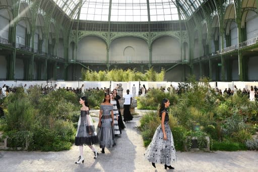 The clothes were the star: Chanel's haute couture Paris show was set around an overgrown garden in a convent cloister