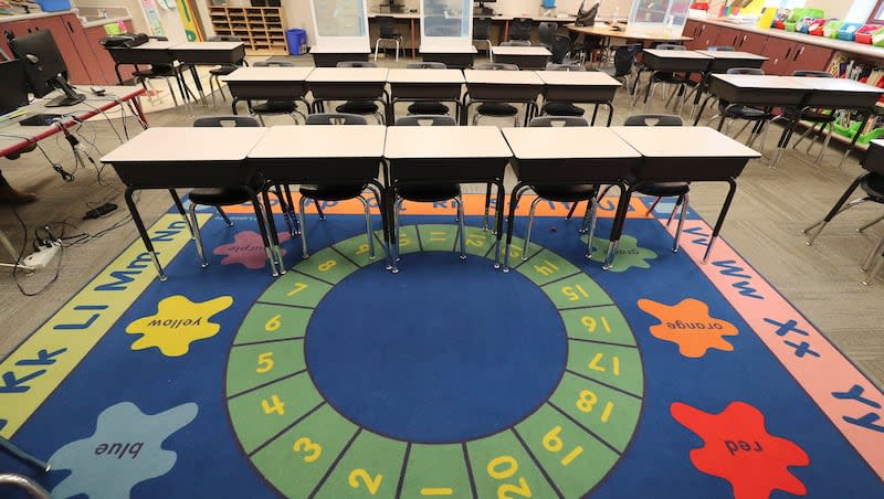A third grade classroom at Parkview Elementary School in Salt Lake City is pictured on Tuesday, Sept. 8, 2020. The Utah Education Association, the state's largest teachers association, has announced its opposition to a constitutional amendment that would lift the earmark on income tax for education and programs for children and people with disabilities.