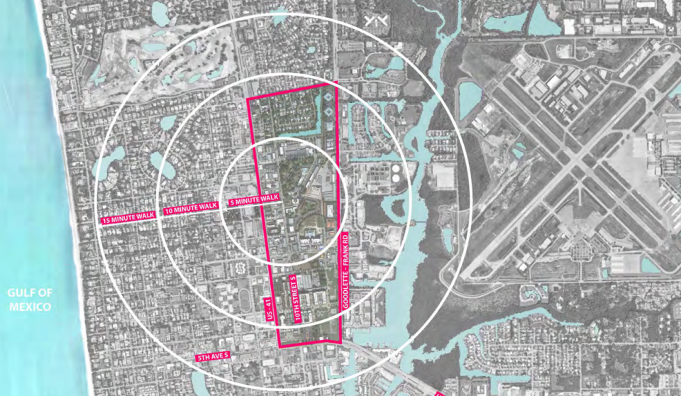 In the Know: The goal of “The 15-minute City” introduced by Paris Mayor Anne Hildago in 2021 is for Parisians to meet each of their basic daily
needs within a 15-minute walk or bike ride. That's in the Naples Design District master plan as illustrated in city documents.