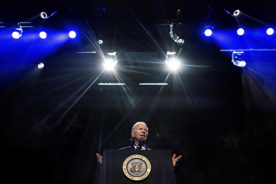 Sept. 29, 2023: President Joe Biden delivers remarks on democracy while honoring the legacy of the late Sen. John McCain at the Tempe Center for the Arts in Tempe, Arizona.
