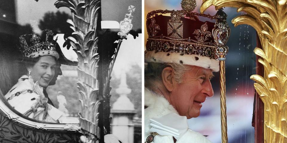 queen elizabeth versus king charles coronation photos