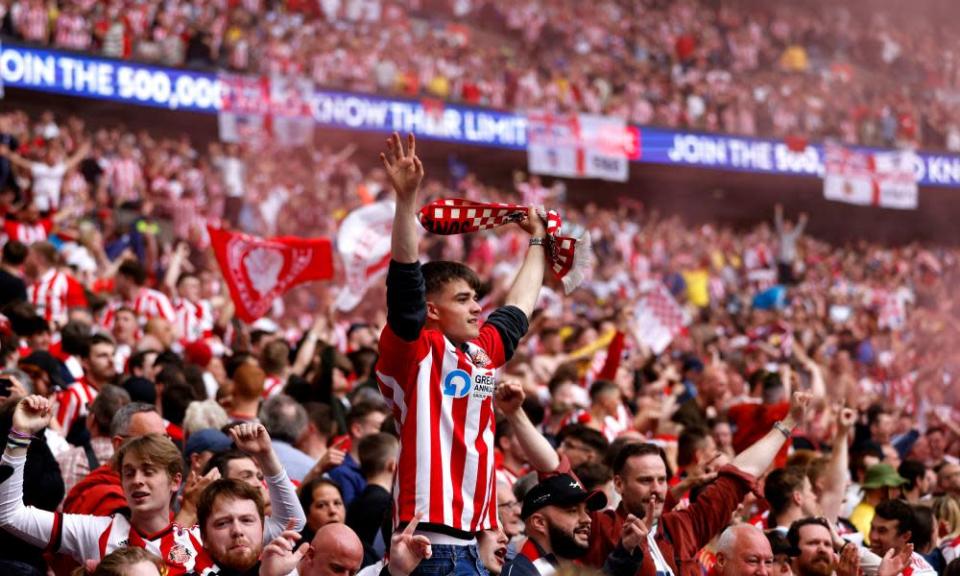 Wembley is a sea of red and white as Sunderland fans revel in their side’s success