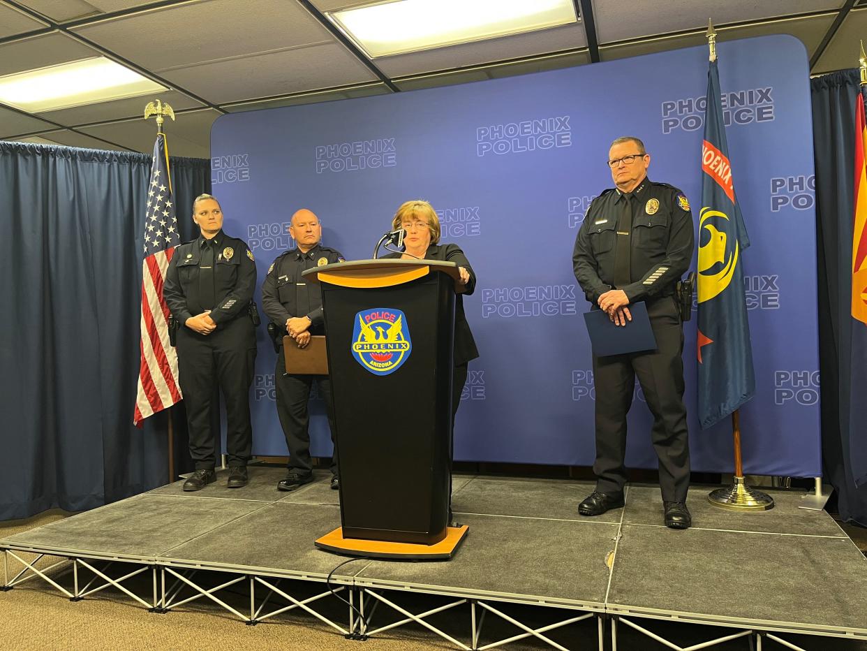 Maricopa County Attorney Rachel Mitchell will not prosecute two Phoenix police officers who shot and killed a man who was hurling rocks at them.