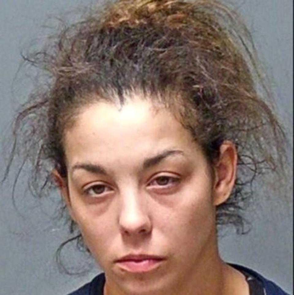 Kayla Montgomery is pictured in her mugshot following her arrest (Manchester NH Police)