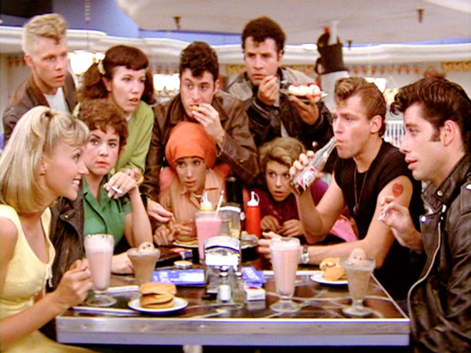 A scene from the 1978 movie "Grease."