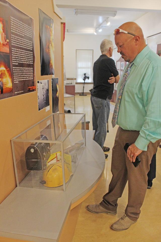 Duane Nava looks at an exhibit at the Steelworks Center of the West on June 2, 2022.