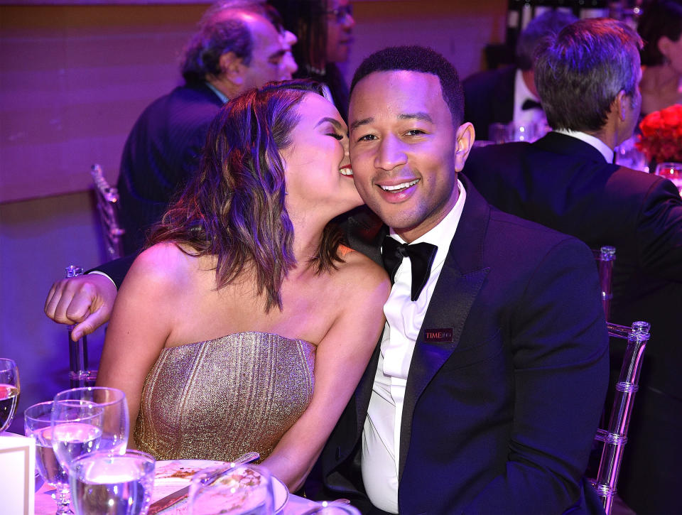 Chrissy Teigen and John Legend attend the Time 100 Gala with drinks by Johnnie Walker at Jazz at Lincoln Center on April 25, 2017 in New York City.