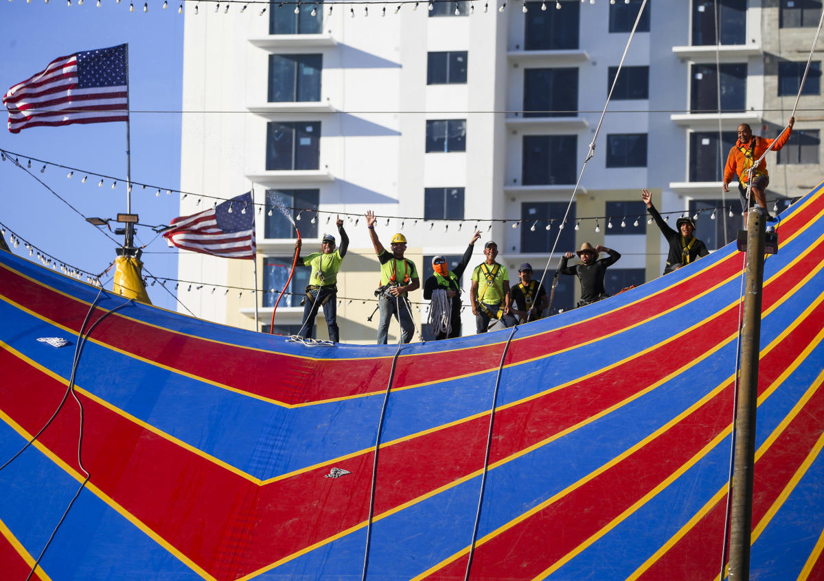 What’s up with the circus in Tropicana Field’s parking lot?