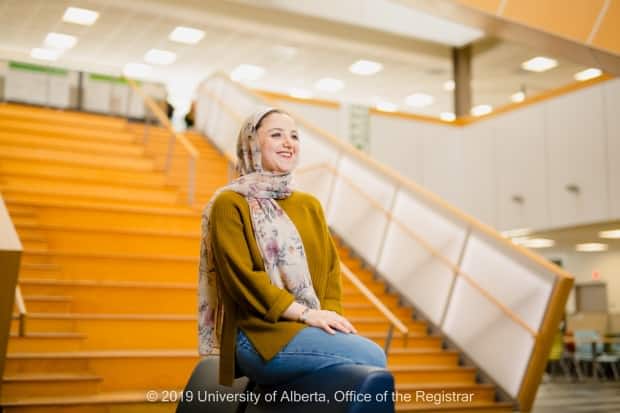 Joud Nour Eddin is a researcher at the University of Alberta and member of City of Edmonton's Anti-Racism Committee. She is also Syrian refugee, who came to Edmonton in 2017.  (University of Alberta 2016 - image credit)