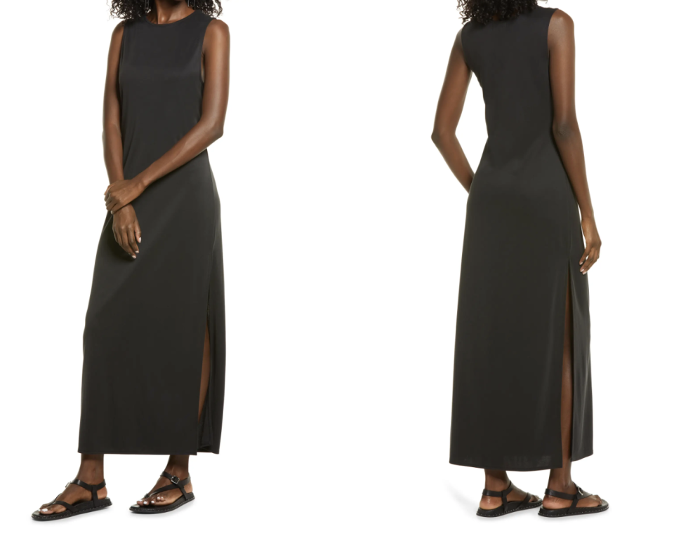 Nordstrom Open Edit Sleeveless Reversible Maxi Dress in Black (Photos via Nordstrom)