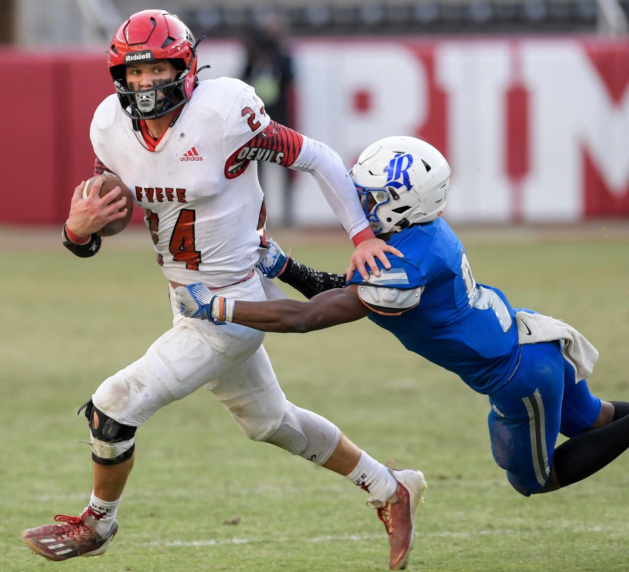 Fyffe's Logan Anderson ran for more than 2,800 yards to lead the Red Devils to the state title in 2023.