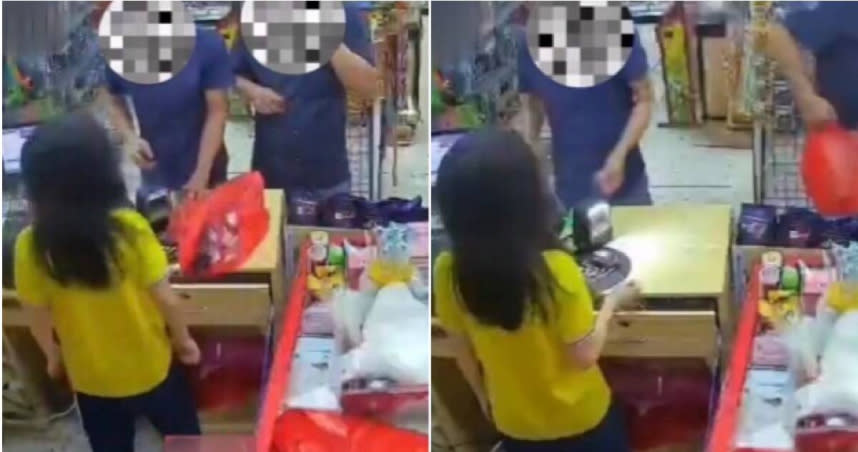 大陸廣東省一名11歲女童幫父母看店，竟遇到2名男顧客蓄意賒帳。（圖／翻攝自微博／小強熱線-浙江教科）