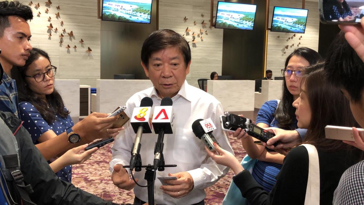 Singapore’s Transport Minister Khaw Boon addresses reporters at Seletar Airport on Tuesday, 4 December 2018. PHOTO: Nicholas Yong/Yahoo News Singapore