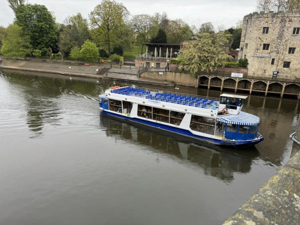 York Press: A large City Cruises passenger boat on the River Ouse the following day