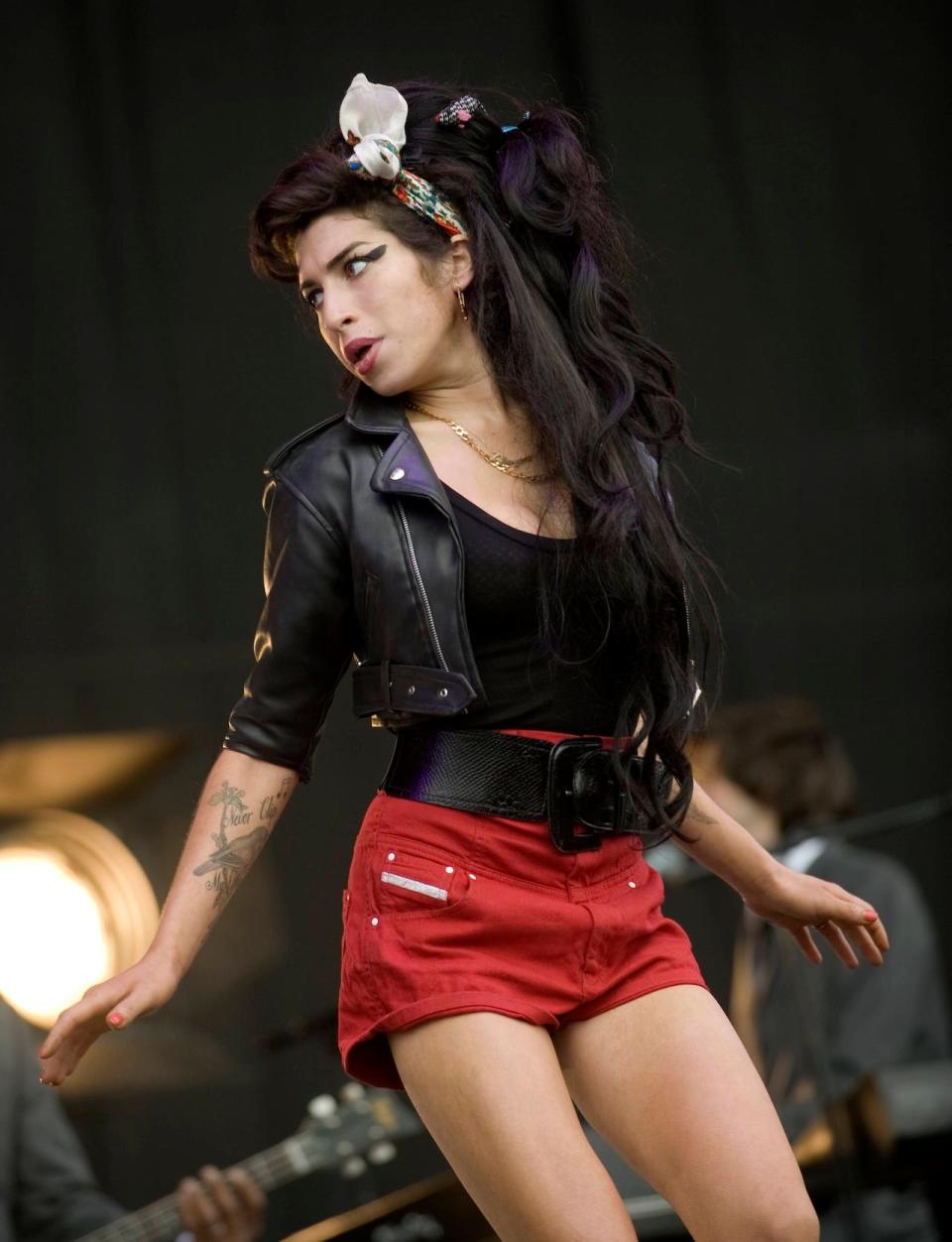 Amy Winehouse performing at T in the Park festival in 2008.