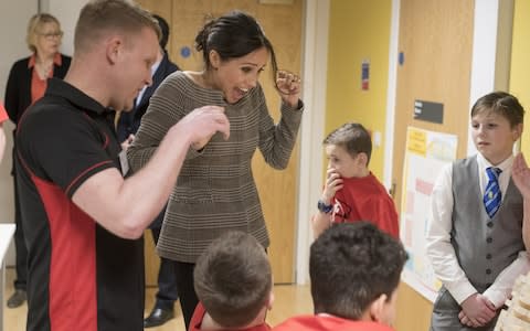 Meghan Markle meets children in Cardiff - Credit: WPA Pool