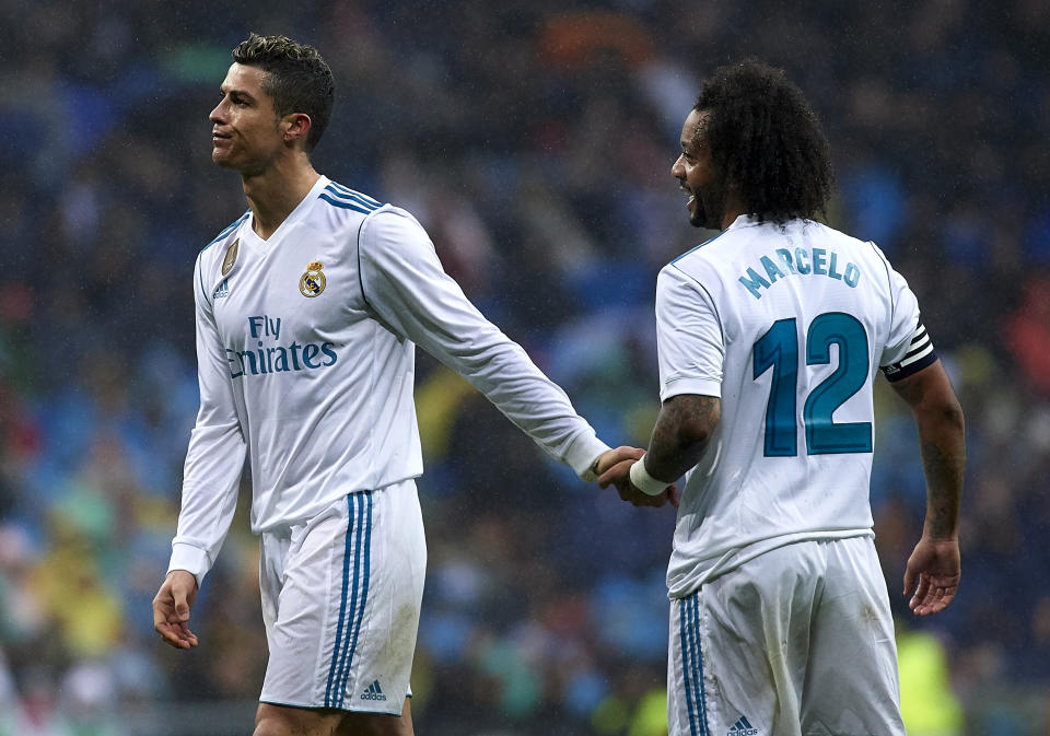 Cristiano Ronaldo and Marcelo have both been prominent figures in Real Madrid’s crisis. (Getty)