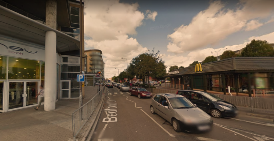 The stabbing took place outside McDonald's and New Look in Feltham on Thursday afternoon (GOOGLE MAPS)