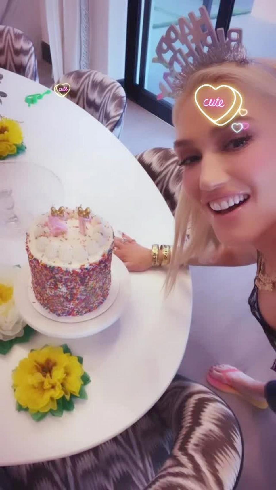 Gwen Stefani Celebrates Birthday with Blake and Kids