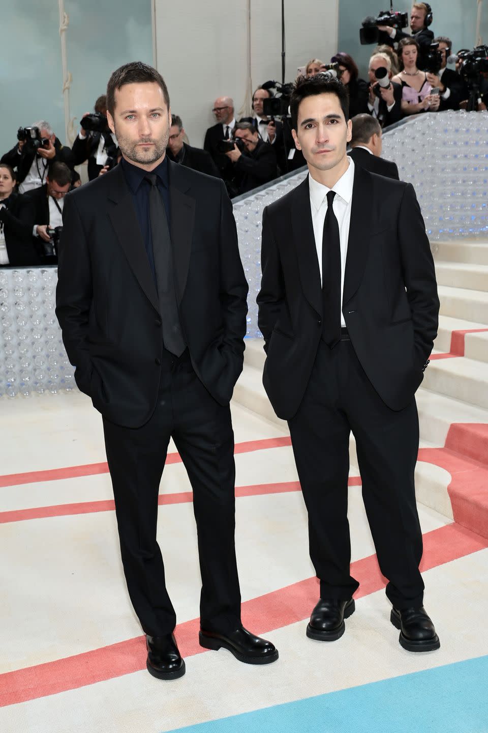 new york, new york may 01 l r jack mccollough and lazaro hernandez attend the 2023 met gala celebrating karl lagerfeld a line of beauty at the metropolitan museum of art on may 01, 2023 in new york city photo by jamie mccarthygetty images