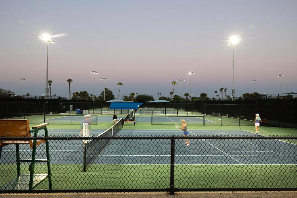 The Kiwanis Tennis Center in Tempe includes an LED lighting system that requires fewer poles but has twice the brightness on the court.