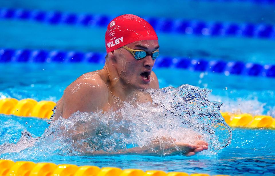 James Wilby made a promising start to the men’s 200m breaststroke but faded later on (Adam Davy/PA) (PA Wire)