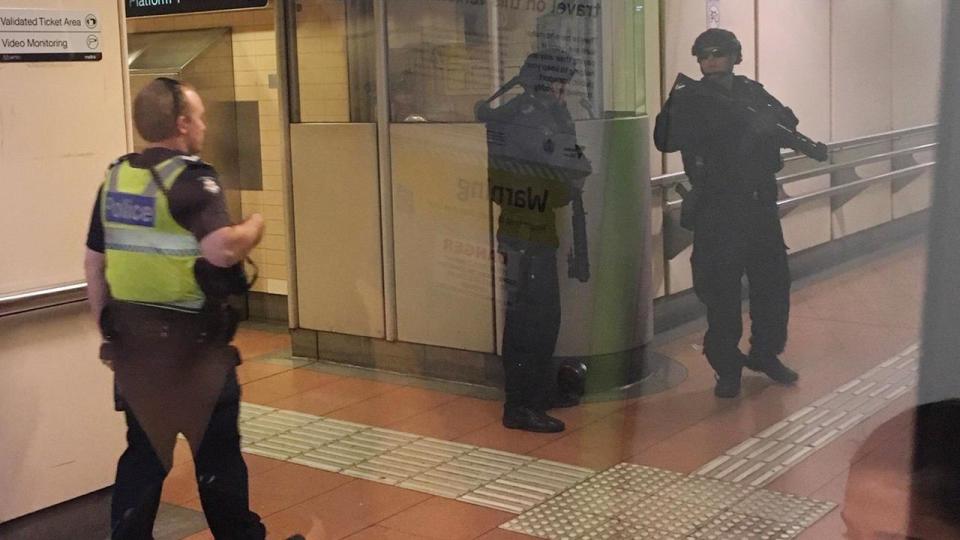 Flagstaff station has been given the all clear in Melbourne, after reports of a person with a gun