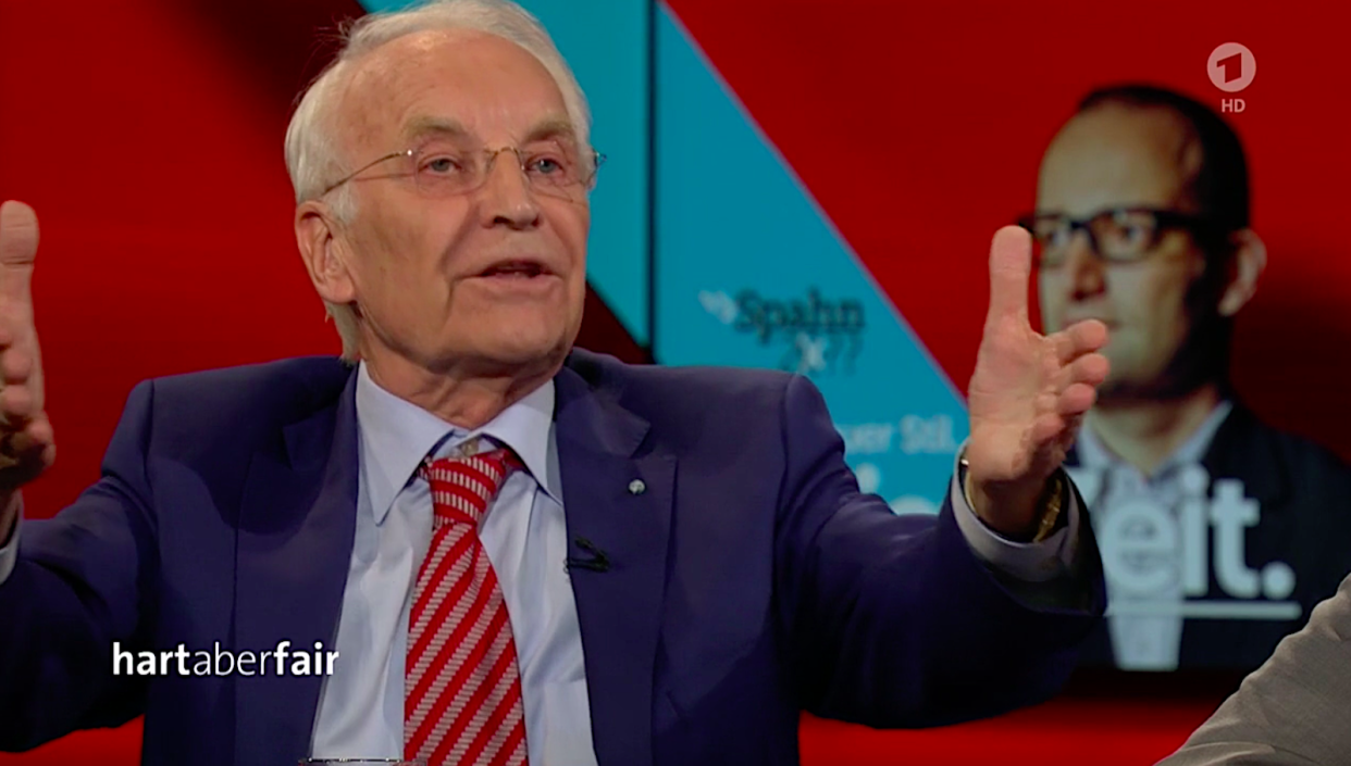 Edmund Stoiber ist froh über das Ende der großen Koalition. (Bild: Screenshot/ARD)