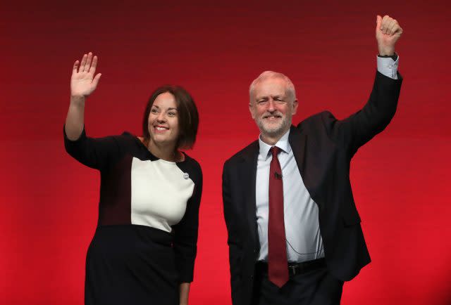 Kezia Dugdale and Labour leader Jeremy Corbyn 