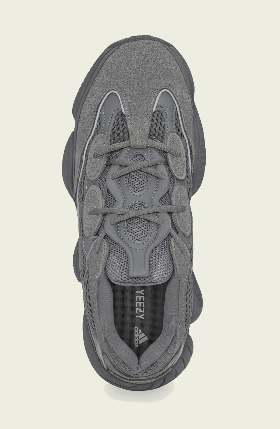 A top-down view of the Adidas Yeezy 500 “Granite.” - Credit: Courtesy of Adidas