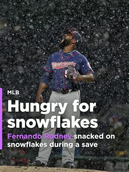 Fernando Rodney snacked on snowflakes during a save