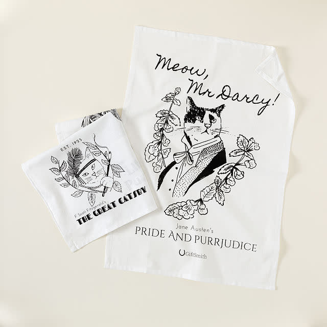 <p><a href="https://go.redirectingat.com?id=74968X1596630&url=https%3A%2F%2Fwww.uncommongoods.com%2Fproduct%2Fclassic-literature-cat-tea-towel&sref=https%3A%2F%2Fwww.housebeautiful.com%2Fshopping%2Fg40943102%2Fgifts-for-cat-lovers%2F" rel="nofollow noopener" target="_blank" data-ylk="slk:Shop Now;elm:context_link;itc:0;sec:content-canvas" class="link ">Shop Now</a></p><p>Classic Literature Cat Tea Towel</p><p>uncommongoods.com</p><p>$15.00</p>