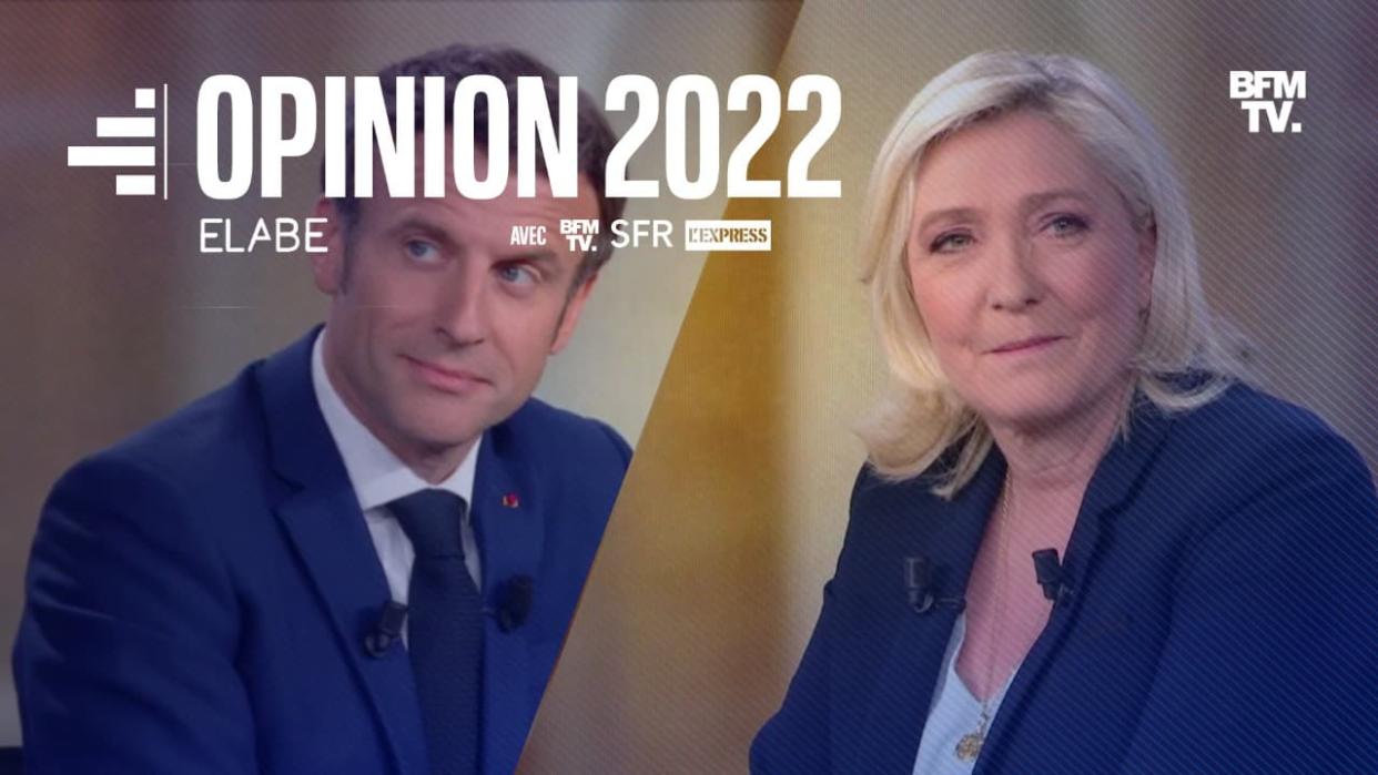 Emmanuel Macron et Marine Le Pen lors du débat du second tour ce mercredi soir. - AFP