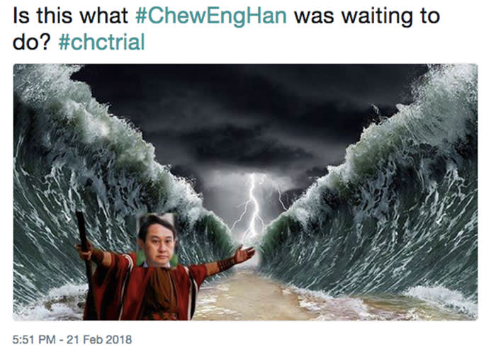 Screen shot of a Chew Eng Han meme on Twitter