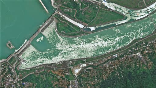 三峽大壩空照圖。（圖／翻攝自中國航天科技集團微博）