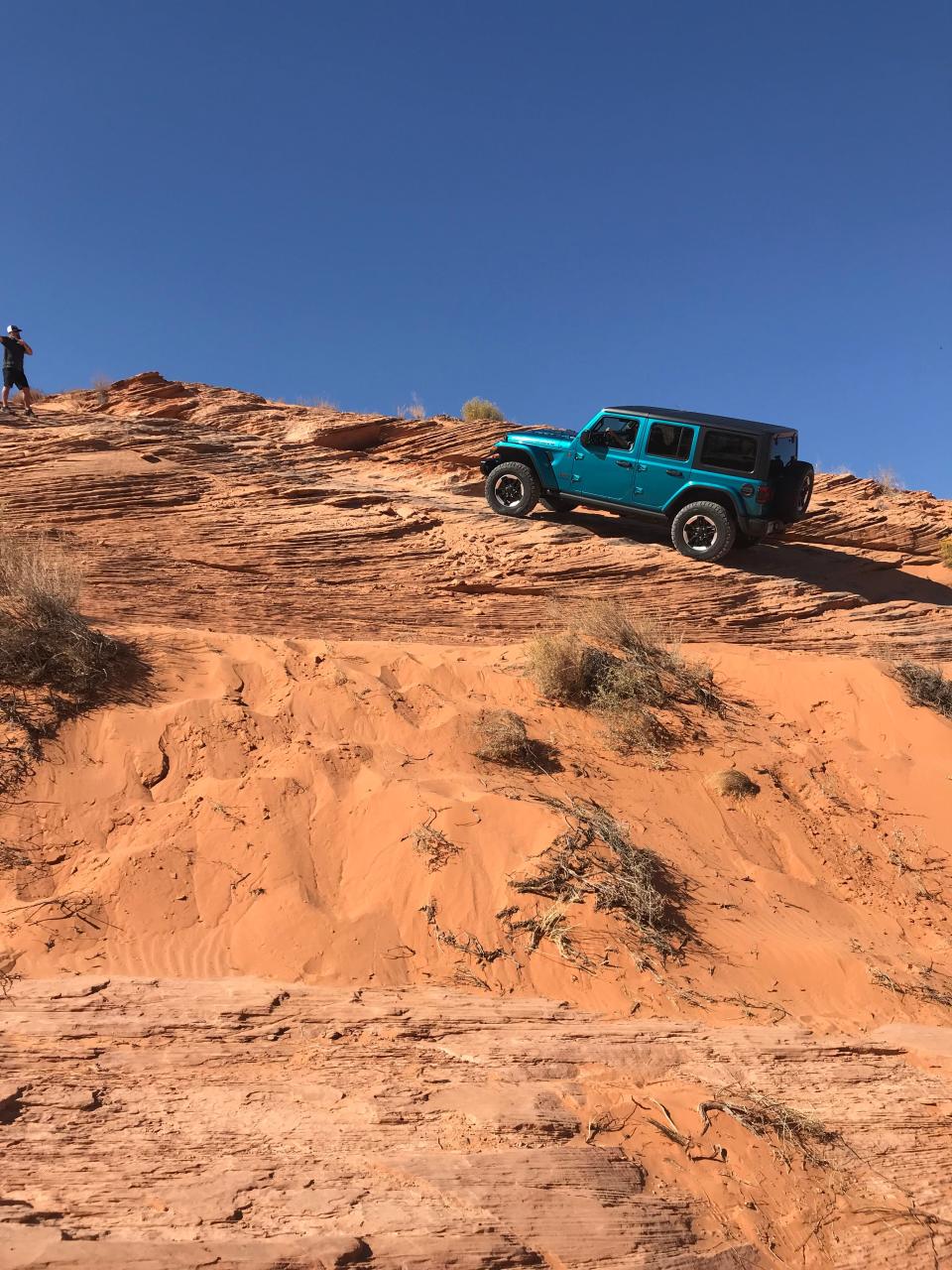 2020 Jeep Wrangler Ecodiesel rock-climbing in Utah.